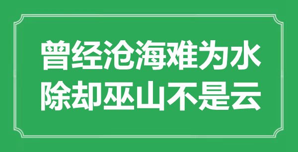 “曾經(jīng)滄海難為水，除卻巫山不是云”是什么意思,出處是哪里