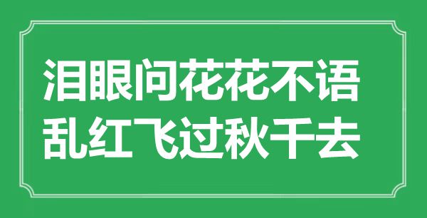 “淚眼問花花不語，亂紅飛過秋千去”是什么意思,出處是哪里