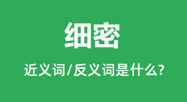 細(xì)密的近義詞和反義詞是什么,細(xì)密是什么意思