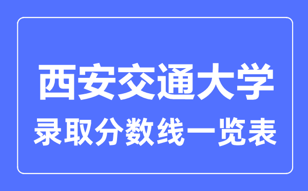 2023年高考多少分能上西安交通大學(xué)？附各省錄取分?jǐn)?shù)線