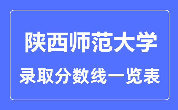 2023年高考多少分能上陜西師范大學(xué)？附各省錄取分?jǐn)?shù)線