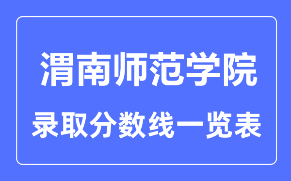 2023年高考多少分能上渭南師范學(xué)院？附各省錄取分?jǐn)?shù)線
