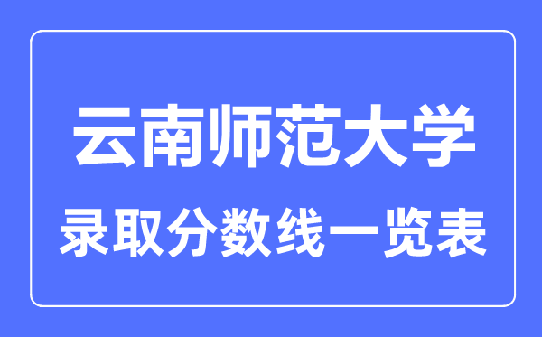 2023年高考多少分能上云南師范大學(xué)？附各省錄取分?jǐn)?shù)線