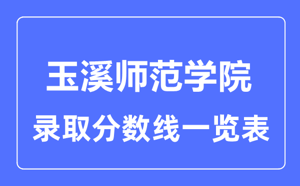 2023年高考多少分能上玉溪師范學(xué)院？附各省錄取分?jǐn)?shù)線