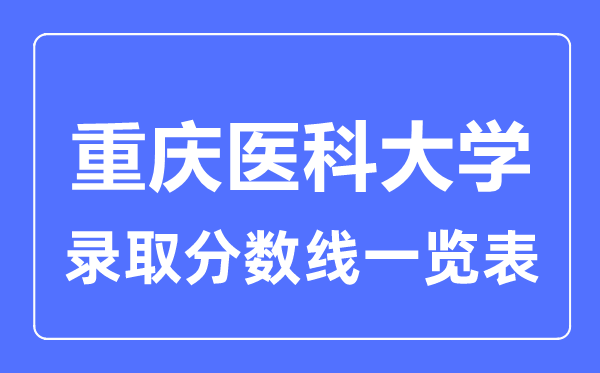 2023年高考多少分能上重慶醫(yī)科大學(xué)？附各省錄取分?jǐn)?shù)線