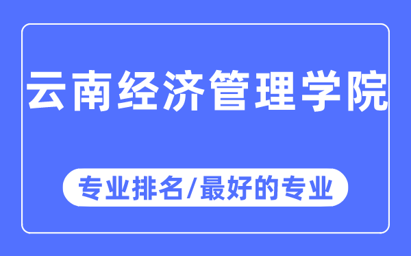 云南經濟管理學院專業(yè)排名,云南經濟管理學院最好的專業(yè)有哪些