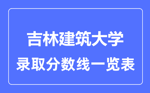 2023年高考多少分能上吉林建筑大學？附各省錄取分數線