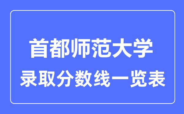 2023年高考多少分能上首都師范大學？附各省錄取分數線