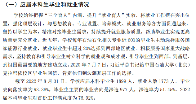 中國石油大學(xué)（北京）就業(yè)率及就業(yè)前景怎么樣,好就業(yè)嗎？