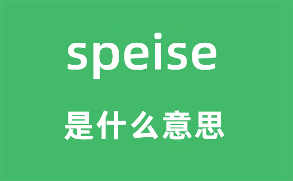 speise是什么意思,speise怎么讀,中文翻譯是什么