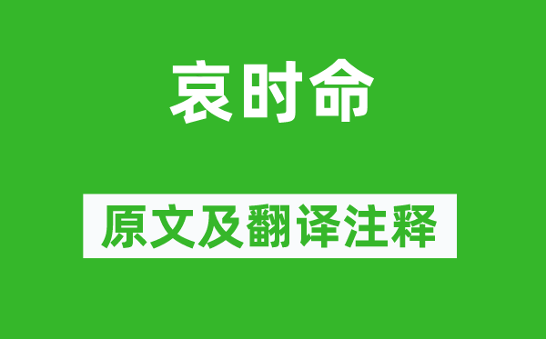 莊忌《哀時命》原文及翻譯注釋,詩意解釋