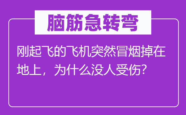 腦筋急轉(zhuǎn)彎：剛起飛的飛機(jī)突然冒煙掉在地上，為什么沒(méi)人受傷？