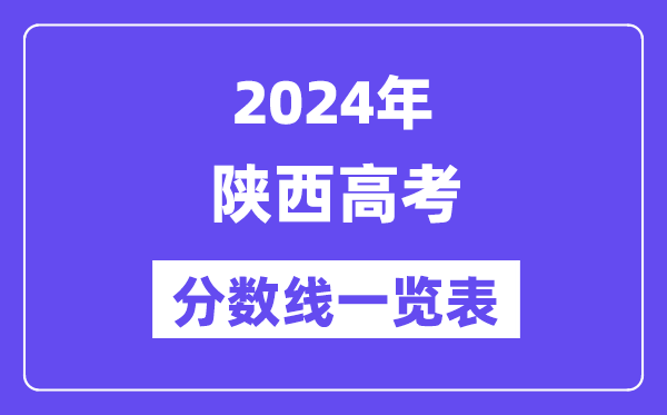 2024年陜西高考分數線一覽表（含一本,二本,?？品謹稻€）