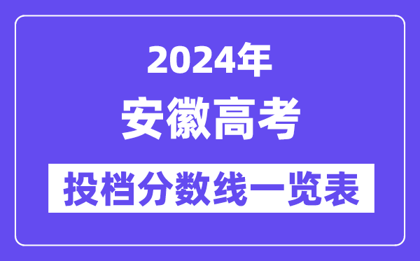 2024年安徽高考投檔分數線一覽表（本科、?？?、物理、歷史）