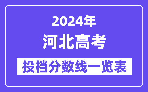 2024年河北高考投檔分數線一覽表（本科、?？?、物理、歷史）
