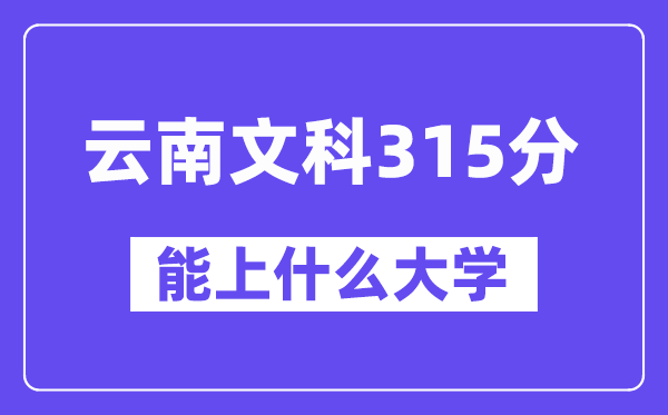 云南文科315分左右能上什么大學？