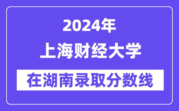上海財經(jīng)大學(xué)2024年在湖南錄取分數(shù)線一覽表（2025年參考）