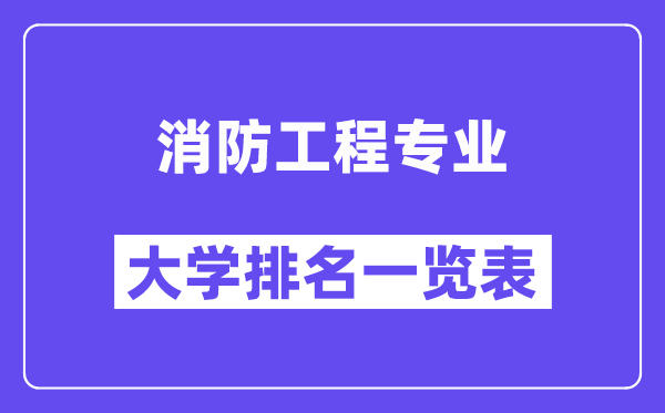 全國消防工程專業大學排名一覽表（最新排行榜）