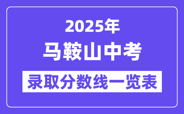 2025年馬鞍山中考各高中錄取分數(shù)線一覽表