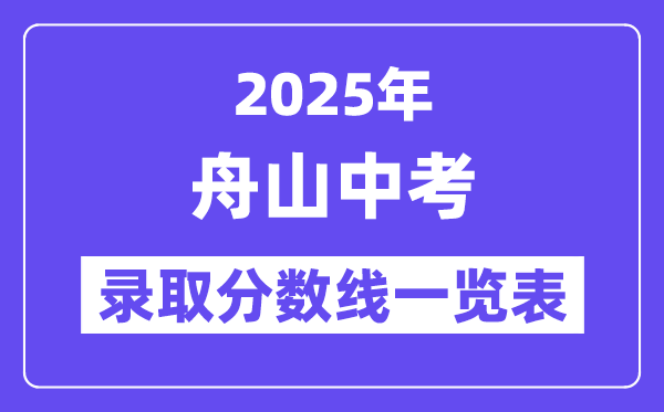 2025年舟山中考各高中錄取分數線一覽表