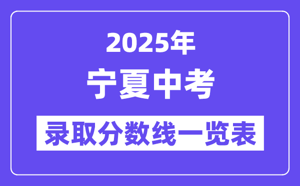 2025年寧夏中考錄取分?jǐn)?shù)線一覽表,中考多少分能上高中？