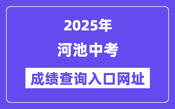 2025河池中考成績查詢入口網址(http://jyj.hechi.gov.cn)