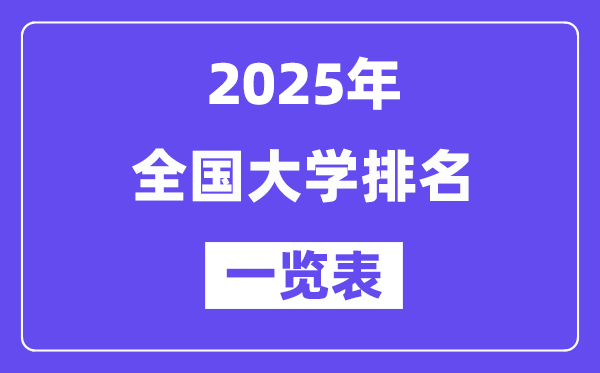 2025最新全國(guó)大學(xué)排名一覽表（前100名）