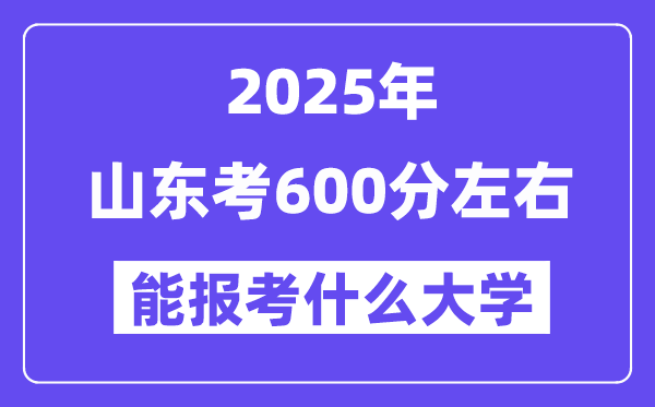 2025年山東考600分左右能報考上什么大學(xué)?附位次排名對照表
