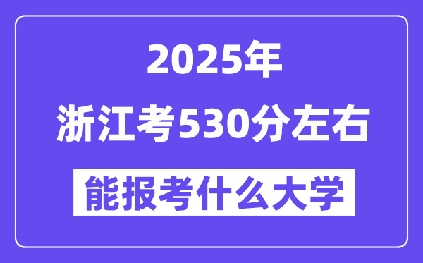 2025年浙江考530分左右能報考上什么大學(xué)?附位次排名對照表