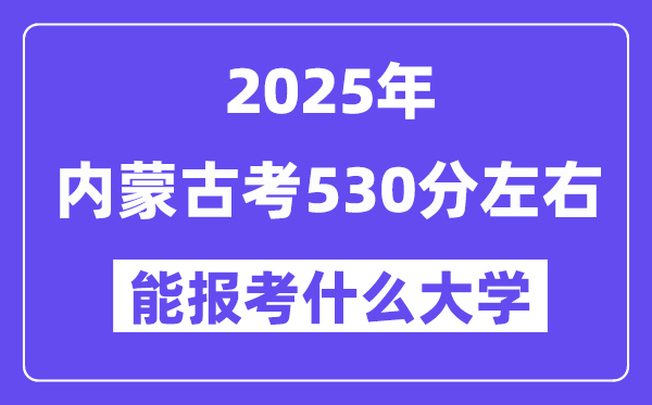 2025年內蒙古考530分左右能報考上什么大學?附位次排名對照表