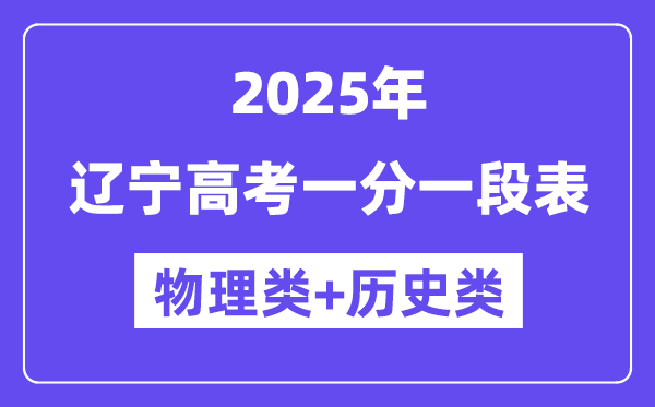 遼寧高考分數線2025年一分一段表（物理+歷史）