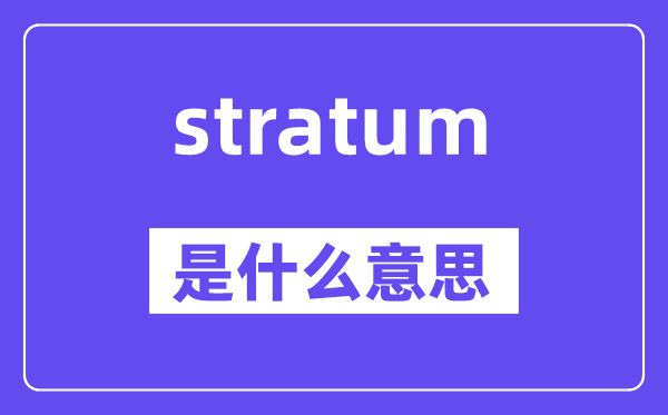 stratum是什么意思,stratum怎么讀,中文翻譯是什么