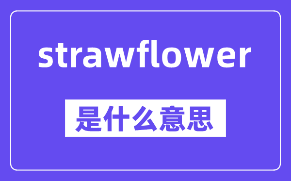 strawflower是什么意思,中文翻譯是什么